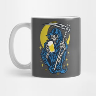 grim reaper with beer Mug